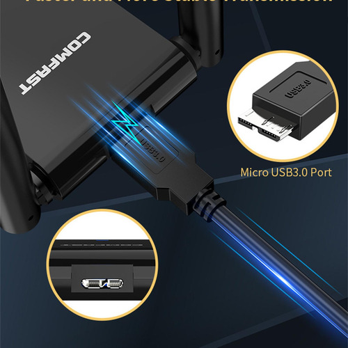 5.8g 2.4g Usb 3.0 1300mbps Receptor Wifi Adaptador De Rede