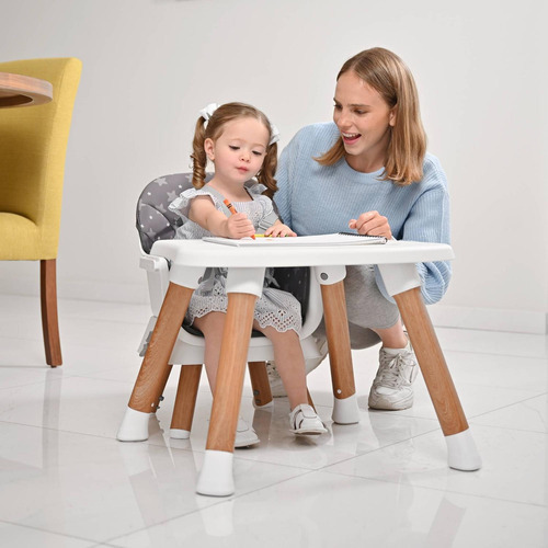 Imagen 4 de 11 de Silla Alta Prinsel Baby Desk 5 En 1 Color Gris DESK ELITE 5 EN 1