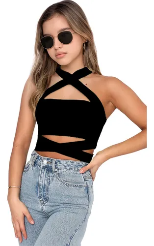 Blusas de tiras cruzadas new arrivals