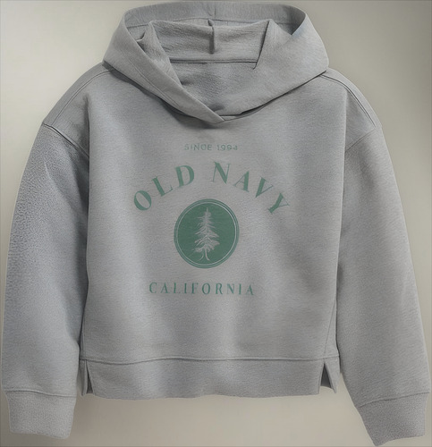 Sudadera Oversized Old Navy Niño Cuello Redondo Gris