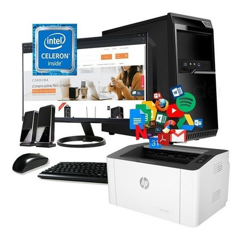 Imagen 1 de 5 de Computadora Completa Pc X2 4gb Ssd120gb Monitor + Impresora
