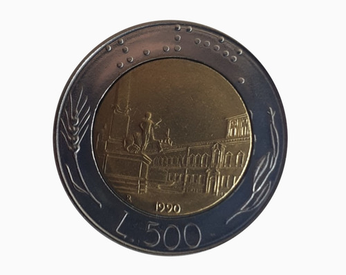 Moneda Italiana 1990 500 Liras