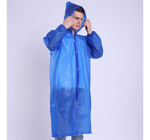 Poncho De Lluvia Eva De Moda Impermeable Reutilizable Transp