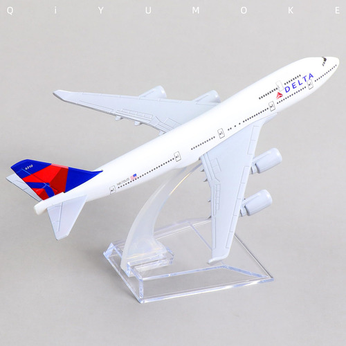 Modelo Avión Boeing 747 Qiyumoke 1/400 Metal Con Soporte