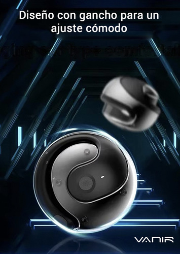 VANIR Audifonos Inalámbricos Bluetooth, Auriculares Gamer Deportivos, audifonos oido abierto, Oído Abierto, Batería Larga, top 10 mejores audífonos Compatibles Android iOS
