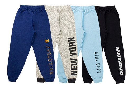 Imagem 1 de 5 de Kit 3 Calça Moletom Infantil Atacado Estampada Roupa Inverno