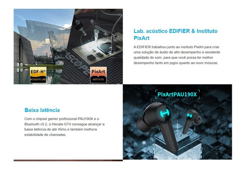 Imagem 8 de 8 de Fone Tws Gamer Gt4 Edifier Bluetooth 5.2 Hecate Original