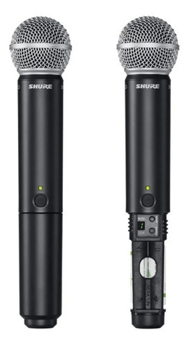 Sistema Sem Fio Shure Duplo Microfone Sm58 Blx288br + Nota Cor Preto