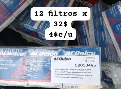 Filtros De Aceite #52058495 Silverado Tahoe Caliber Captiva