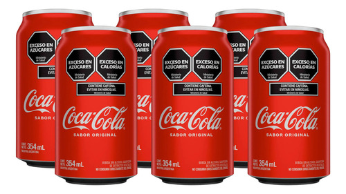 Coca Cola Lata 354ml Original Pack X6 Gaseosa Zetta Bebidas