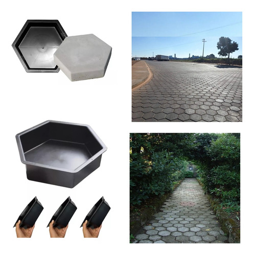 05 Forma Bloquete Sextavado 25x25x8 Molde Bloco De Cimento