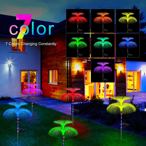 4 Unidades De Luzes Solares De Fibra Óptica Para Decoração D