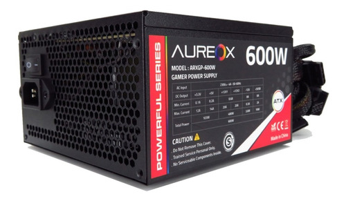 Fuente Pc Aureox 600w Reales Arxgp Cooler 120mm Gaming Led