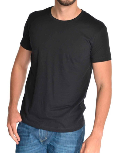 Camiseta Hombre 100% Algodon Suave Cuello Liso