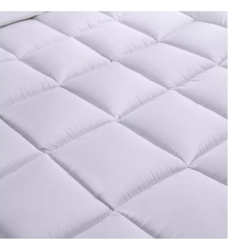 Cubrecolchón Topper Ultra Acolchado 2 Plazas Color Blanco