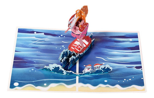 Imagem 2 de 8 de Obtenha Bem Cartões Engraçados Papai Noel Surfando