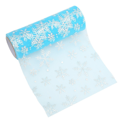 Rollos De Tul Brillante Brillo Delicado Rollo Estampado Azul