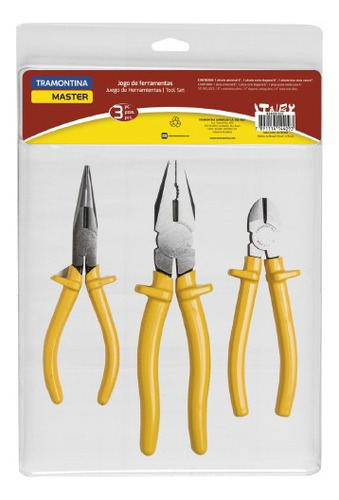 Kit Jogo Ferramentas Alicate Tramontina Universal Corte Bico