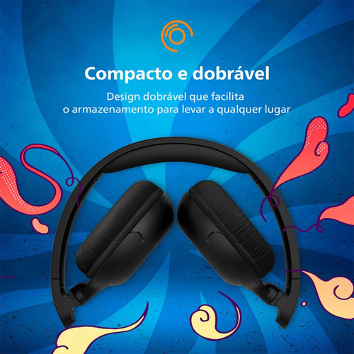 Fone De Ouvido Philips Tah2209bk/55 Bluetooth Com Microfone
