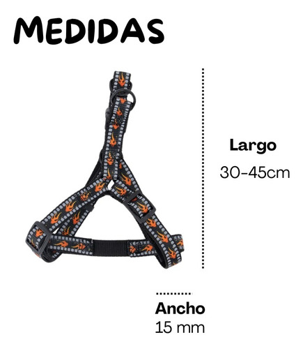 Pechera Arnes De Seguridad Para Perros Resistente Mr Wuff Negro S