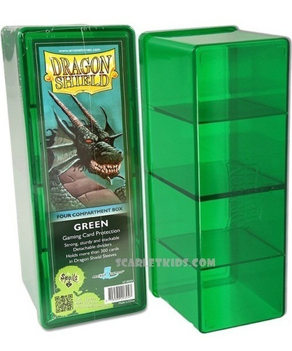 Caja 4 Compartimientos Dragon Shield Verde