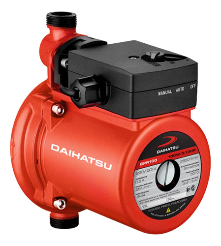Bomba Presurizadora Elevadora De Presión 9 Metros 2 Baños 0.13hp 100w 25l/min 0,9 Bares Temperatura Máxima 50ºC Daihatsu BPR100