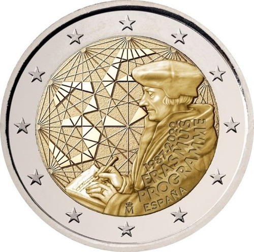 Espanha 2022- Erasmus Do Príncipe Humanismo - 2 Euros- F C (Usado)