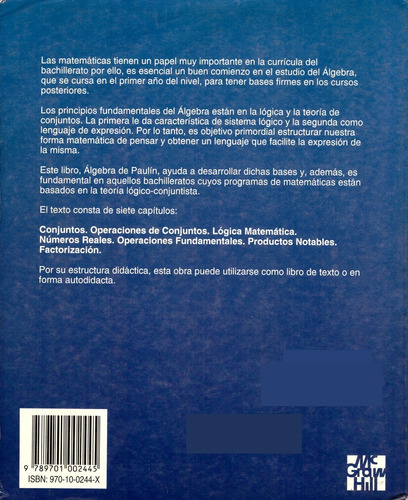 Algebra. La Matematica Como Una Forma De Pensar - Jaimez Rod
