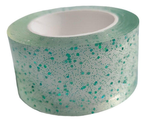 2 Nano Glitter Tape Strong Sticky Tape Verde Ancho 3cm