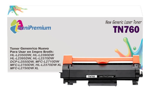 Toner Tn760 Compatible Brotheer Impr L2550dw L2350dw L2370dw