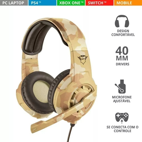 Imagen 2 de 9 de Auricular Gamer Trust Gxt 310 Radius Gaming Headset Pc Ps4