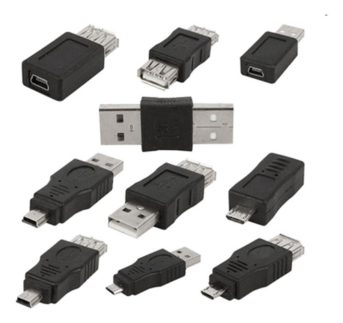 10 Unids Usb Mini Adaptador Convertidor Carga A Micro Usb