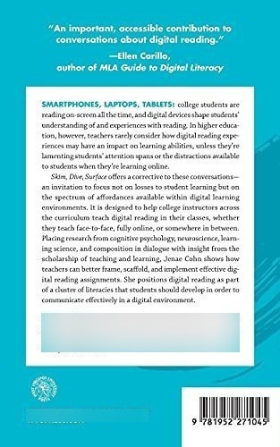 Skim, Dive, Surface Teaching Reading..., De Cohn, Jenae. Editorial West Virginia University Press En Inglés