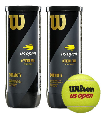 Pack 2 Tubos X 3 Pelotas De Tenis Wilson Us Open Extra Duty