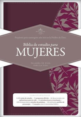 Biblia De Estudio Para Mujer/rvr/vinotinto/fucsia Semil Piel