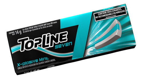 Chicles Topline Seven Xplosive Mint (menta) X16u X14g