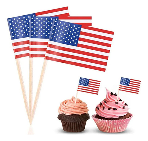 Banderilla Independencia Usa, Mxpsf-004, 40pzas, Usa, 3.5x2. Ustoothpickflag