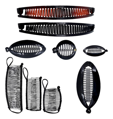 Cabelo Garra Peixe Banana Clip Pente D 8 Peças