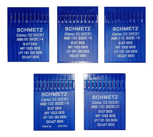 Agujas Schmetz Para Overlock Industrial B27 Ses 50 Pzas.