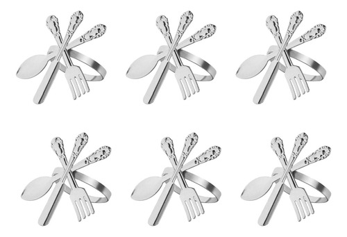 6x Servilleteros Set Cuchillo De Metal Tenedor Cuchara
