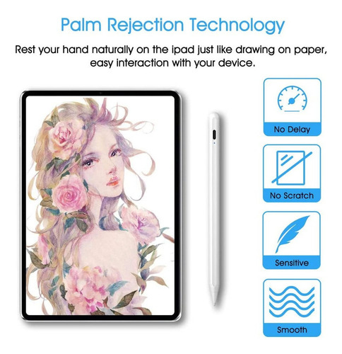 Caneta Stylus Com Palm Rejection E Inclinação Para iPad