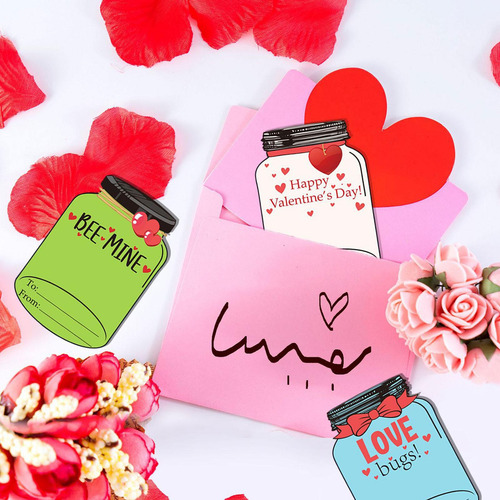 24 Tarjetas De Valentín Tarjetas De Valentín Con Sobre