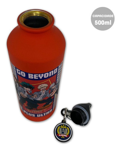Garrafa Mosquetão 500ml My Hero Academia Clube Comix