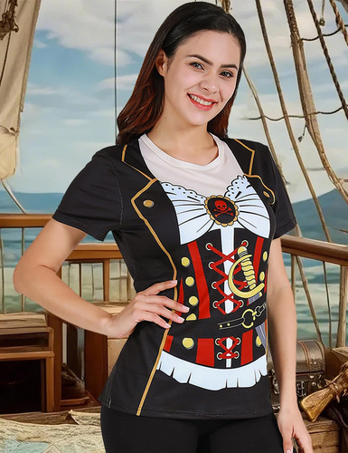 Funny World - Camisetas Para Disfraz De Pirata Para Mujer, T