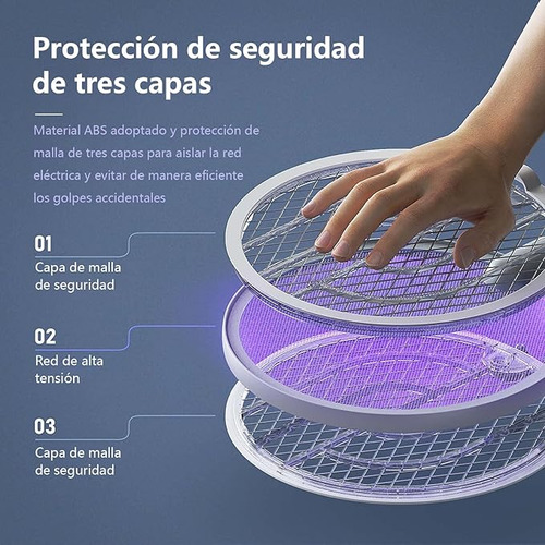 Recargable Matamoscas Y Mosquitos Eléctrico Adecuado Para Dormitorios, Salas De Estar, Jardines, Baños, Almacenes Y Otros Lugares Con Muchas Moscas, Mosquitos E Insectos Color Azul