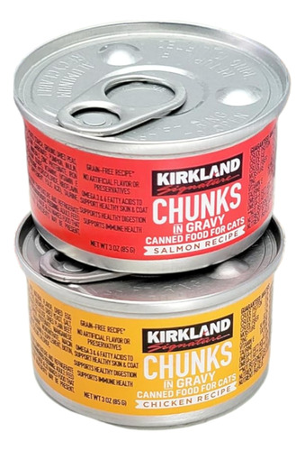 Kirkland Caja 48 Latas Pollo Y Salmon Para Gatos Y Gatitos