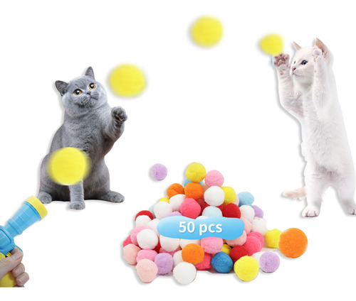 Dodheg 50 Bolas Coloridas Para Mascotas, Bolas De Felpa Suav
