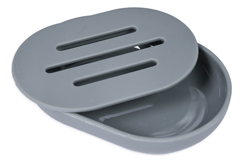 Set Accesorios Baño Tacho Escobilla Jabon Gris 6 Piezas