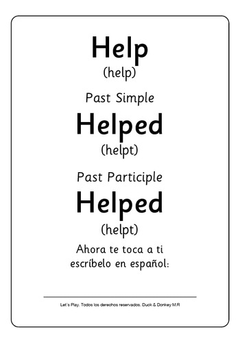 Tarjetas Mega Flash Verbos En Inglés 1 Y 2