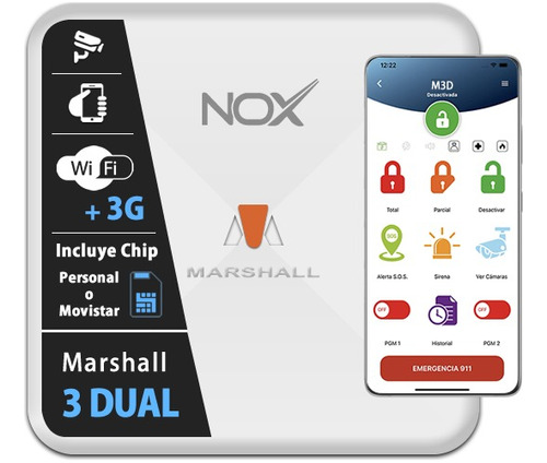 Central De Alarma Para Casa Marshall 3t Gsm 3g Inalámbrica